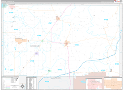 Greene County, IN Wall Map Premium Style 2024