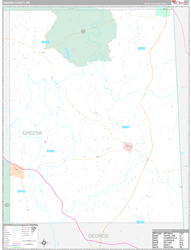 Greene County, MS Wall Map Premium Style 2024
