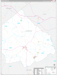 Greene County, NC Wall Map Premium Style 2024