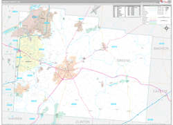 Greene County, OH Wall Map Premium Style 2024