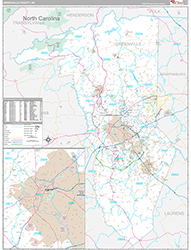 Greenville County, SC Wall Map Premium Style 2026