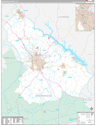 Greenwood County Wall Map Premium Style 2026