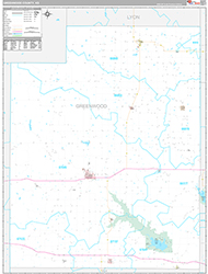 Greenwood County, KS Wall Map Premium Style 2026
