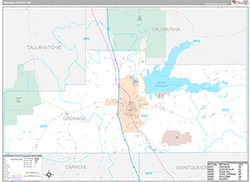 Grenada County Wall Map Premium Style 2026
