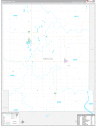 Griggs County, ND Wall Map Premium Style 2023