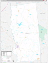 Grimes County, TX Wall Map Premium Style 2023
