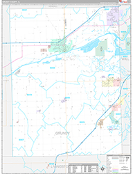 Grundy County Wall Map Premium Style 2026