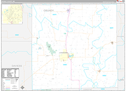 Grundy County Wall Map Premium Style 2026