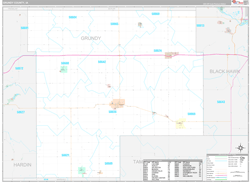 Grundy County, IA Wall Map Premium Style 2024