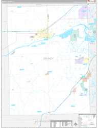 Grundy County, IL Wall Map Premium Style 2024