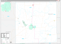 Grundy County, MO Wall Map Premium Style 2024