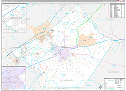 Guadalupe County Wall Map Premium Style 2026