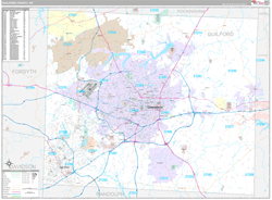 Guilford County, NC Wall Map Premium Style 2024
