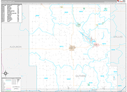 Guthrie County Wall Map Premium Style 2026