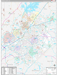Gwinnett County Wall Map Premium Style 2026