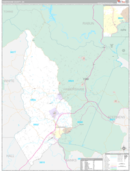 Habersham County, GA Wall Map Premium Style 2024
