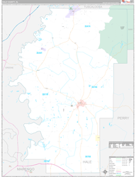 Hale County, AL Wall Map Premium Style 2024