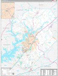 Hall County Wall Map Premium Style 2026