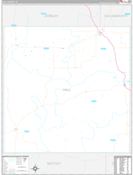 Hall County, TX Wall Map Premium Style 2024