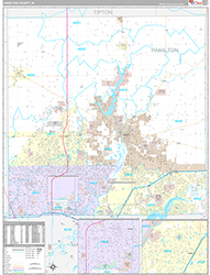 Hamilton County Wall Map Premium Style 2026