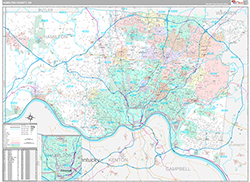 Hamilton County Wall Map Premium Style 2026