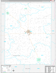 Hamilton County, IL Wall Map Premium Style 2026