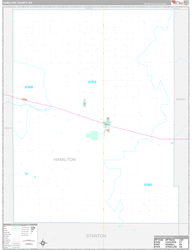 Hamilton County, KS Wall Map Premium Style 2024