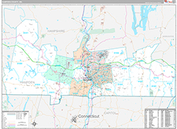 Hampden County Wall Map Premium Style 2026