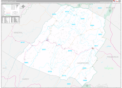 Hampshire County, WV Wall Map Premium Style 2024