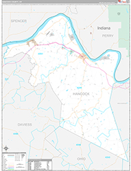 Hancock County Wall Map Premium Style 2026