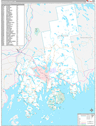 Hancock County Wall Map Premium Style 2026