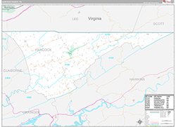 Hancock County Wall Map Premium Style 2026