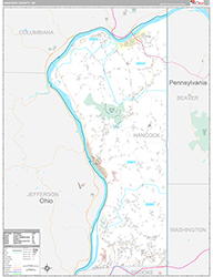 Hancock County Wall Map Premium Style 2026