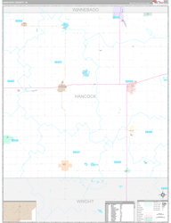 Hancock County, IA Wall Map Premium Style 2024