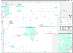 Hancock County, IN Wall Map Premium Style 2024