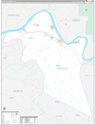 Hancock County, KY Wall Map Premium Style 2024