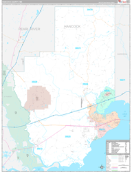 Hancock County, MS Wall Map Premium Style 2024