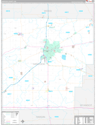 Hancock County, OH Wall Map Premium Style 2024
