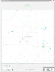 Hansford County, TX Wall Map Premium Style 2024
