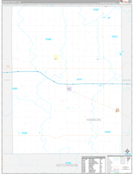 Hanson County, SD Wall Map Premium Style 2024