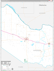Hardeman County Wall Map Premium Style 2026