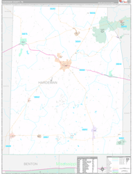 Hardeman County, TN Wall Map Premium Style 2024