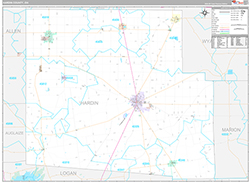 Hardin County Wall Map Premium Style 2026