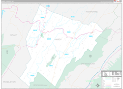 Hardy County, WV Wall Map Premium Style 2024