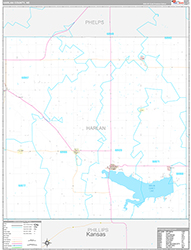 Harlan County Wall Map Premium Style 2026