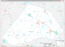 Harnett County, NC Wall Map Premium Style 2024