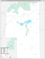 Harney County, OR Wall Map Premium Style 2024