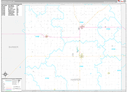 Harper County, KS Wall Map Premium Style 2026