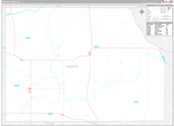 Harper County, OK Wall Map Premium Style 2024
