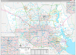 Harris County Wall Map Premium Style 2026